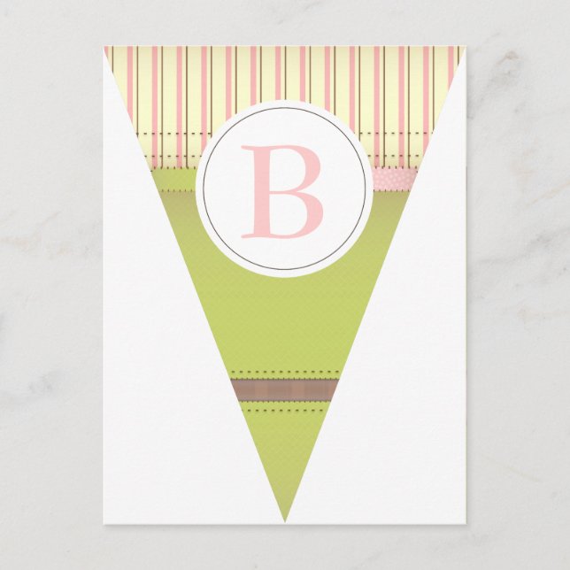 Vintag rosa Party Flag Bunting Banner Postcard Postkarte (Vorderseite)