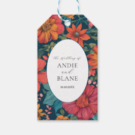 Vintag-rosa-romantische Hochzeit Geschenkanhänger