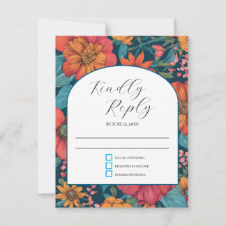 Vintag-rosa-romantische Hochzeit RSVP Karte