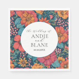 Vintag-rosa-romantische Hochzeit Serviette