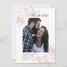 Vintag rosa Rosa Blumenkohl Save the Date Foto