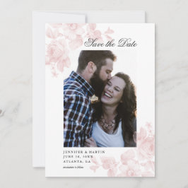 Vintag rosa Rosa Blumenkohl Save the Date Foto