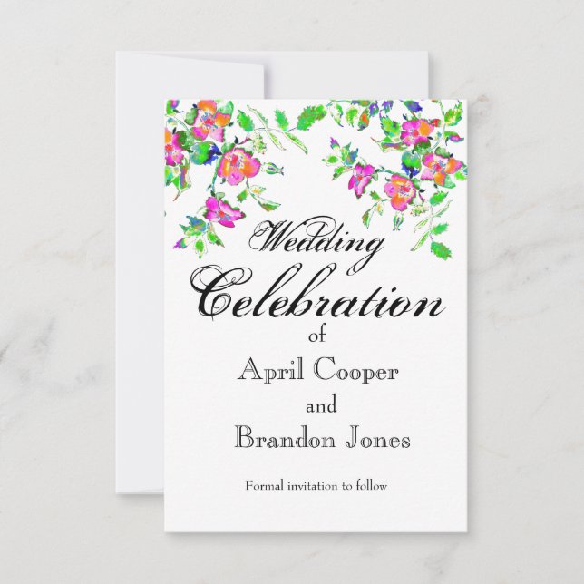 Vintag rosa Rosa Save The Date (Vorderseite)