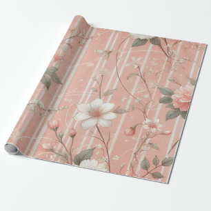 Vintag rosa Rose auf gestricheltem rosa Hintergrun Geschenkpapier
