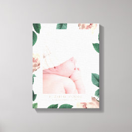 Vintag rosa Rose Blumenrahmen Canvas drucken Leinwanddruck
