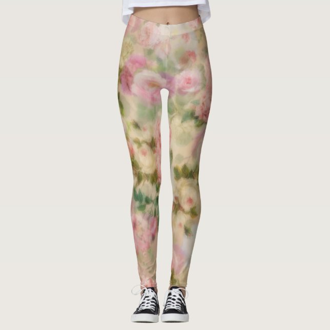Vintag Rosa Rose Leggings (Vorderseite)