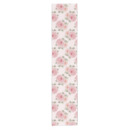 Vintag rosa Rosengarten Hütte Blumenmuster Kurzer Tischläufer