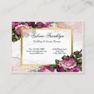 Vintag rosa Roses Gold Frame Eventplaner Visitenkarte