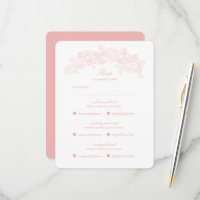 Vintag rosa RSVP-Karte für mehrere Veranstaltungen