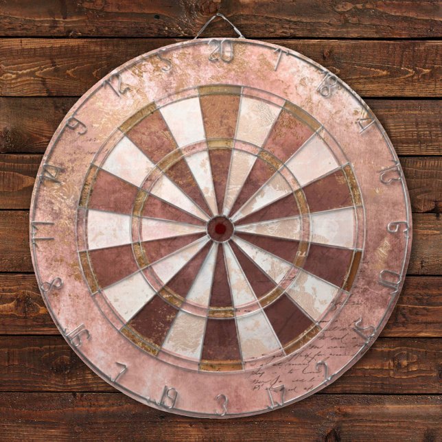 Vintag rosa Rustikal Dartscheibe (a rustic/steampunk style dartboard in pinks and browns)