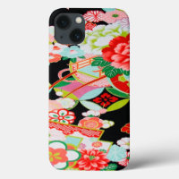 Vintag Rosa Schwarz - Kimono Floral