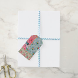 Vintag-rosa Tapetenanhänger Geschenkanhänger