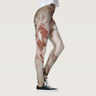 Vintag rosa und weißes Wasserfarben Leggings