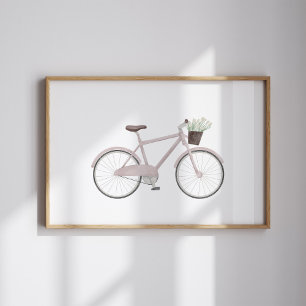Vintag rosa Wasserfarbe mit Blume Poster