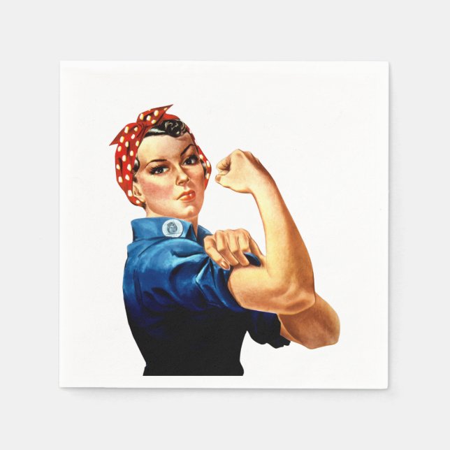 Vintag Rosie the Riveter Serviette (Vorderseite)