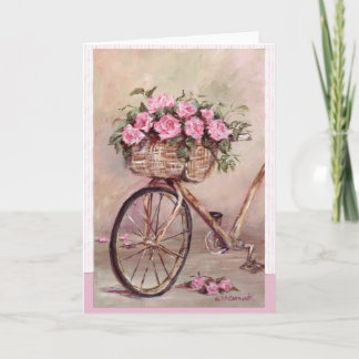 Vintag Rosy Bike Karte