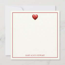 Vintag Rot und Cream Gingham mit Herz Mitteilungskarte