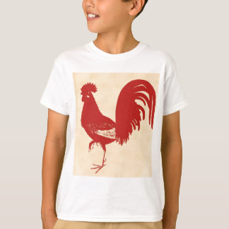 Vintag-roter Hahn - AUF ALLEN PUNKTEN T-Shirt