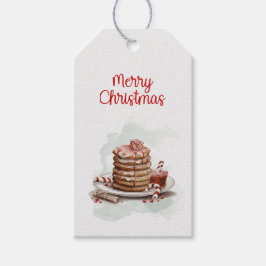 Vintag-roter Wasserfarben Candy Cane Pancake Geschenkanhänger