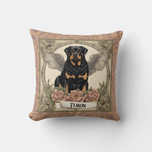 Vintag Rottweiler Angel Art Tribute Kissen