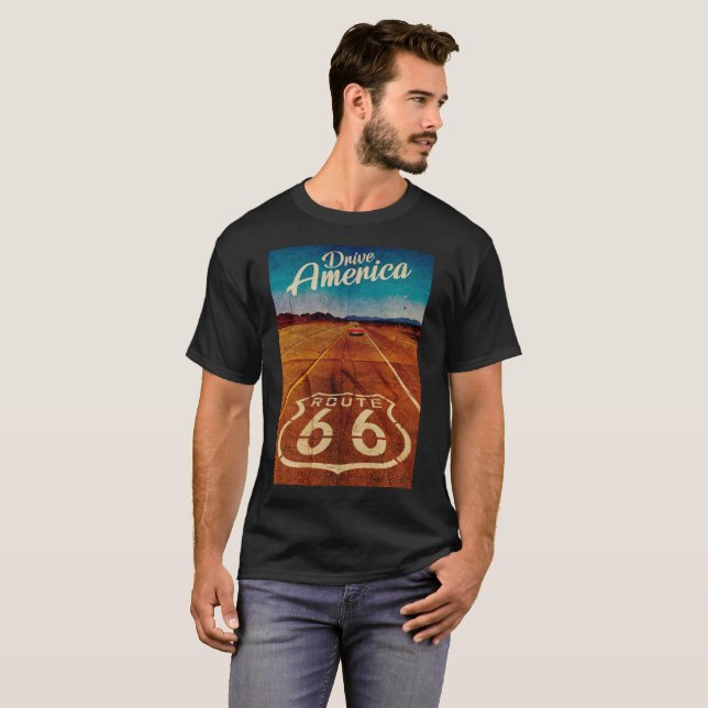 Vintag Route 66 T - Shirt (Vorne ganz)