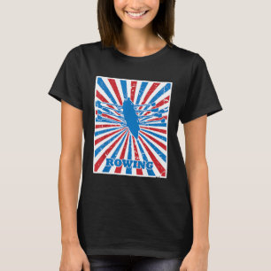 Vintag Rowing Rower Kayaker Red White Blue Strip T-Shirt