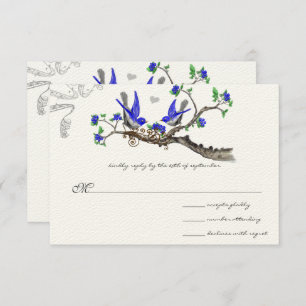 Vintag Royal Blue und Gray Wedding Einladungen