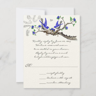 Vintag Royal Blue und Gray WeddingRSVP RSVP Karte