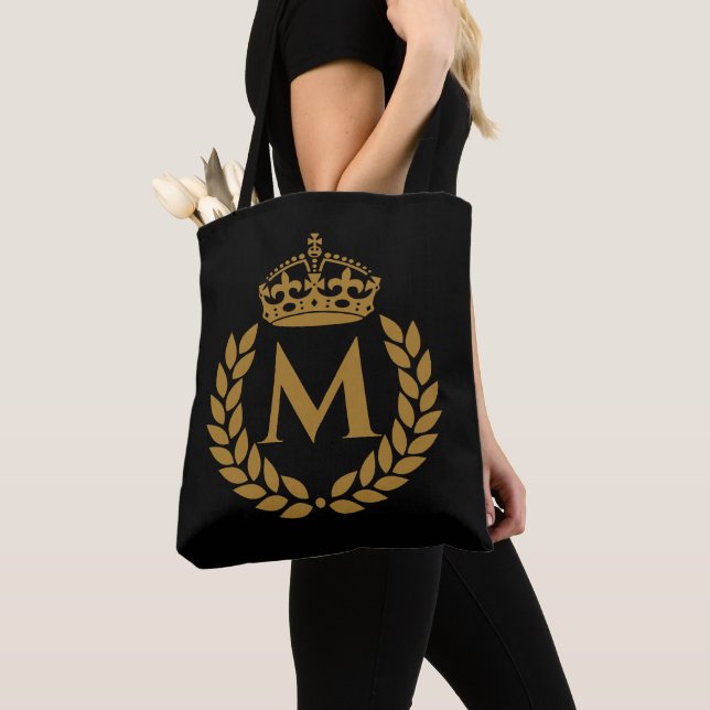 Vintag Royal King Golden Crown Name Initial Black (Von Nahem)