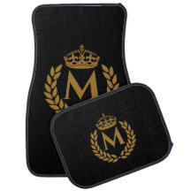Vintag Royal King Golden Crown Name Initial Black