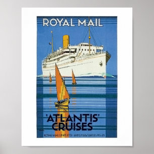 Vintag Royal Mail:Atlantis Cruises" Poster