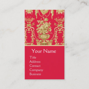 VINTAG ROYAL RED FRANZÖSISCH, BLUME VASEN, ROSE VISITENKARTE