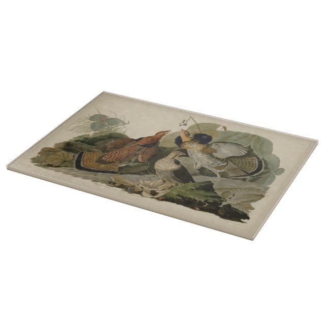 Vintag Ruffed Grouse Audubon Schneidebrett (Ecke)