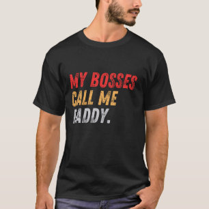 Vintag ruft mein Chef mich Papa Vatertag stolz auf T-Shirt