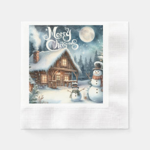 Vintag/rustikal/Schneemann/Weihnachten Serviette