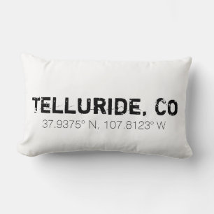 Vintag Rustikale Schwarz-weiße Stadt und Koordinat Lendenkissen