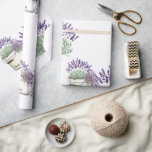Vintag Rustikaler Lavendel White Geschenkpapier<br><div class="desc">Wasserfarbe Rustikale Vintage Lavendel Weißes Hintergrund Wrapping Paper.</div>