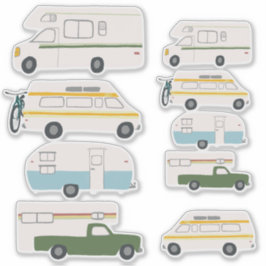 Vintag RV Van Motorhome Campervan Niedlich Zeichne Aufkleber