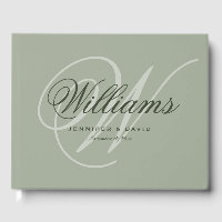 Vintag Sage Green Script Monogram Wedding