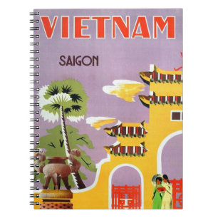 Vintag Saigon Vietnam Travel Notizblock
