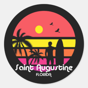Vintag Saint Augustine Florida Runder Aufkleber