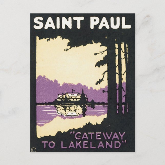 Vintag Saint Paul Lakeland MN Postkarte (Vorderseite)