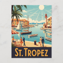 Vintag Saint-Tropez Frankreich Reisen Postkarte