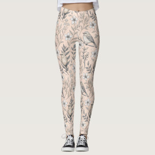 Vintag Sakura Cherry Blossom & Bird Ästhetik 3 Leggings