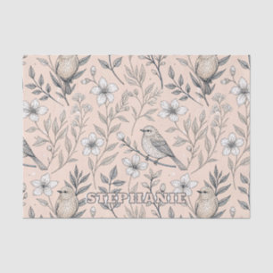 Vintag Sakura Cherry Blossom & Bird Ästhetik 3 Seidenpapier