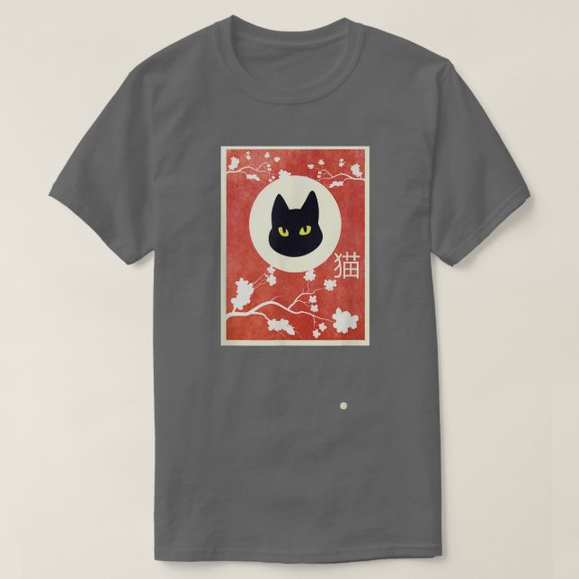 Vintag Sakura Neko Cat T - Shirt (Design vorne)