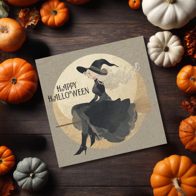 Vintag Salem Hexe Gothic Spooky Beängstigend Hallo Karte (Von Creator hochgeladen)
