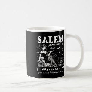 Vintag Salem Witch Lesen Bücher Halloween Spooky Kaffeetasse
