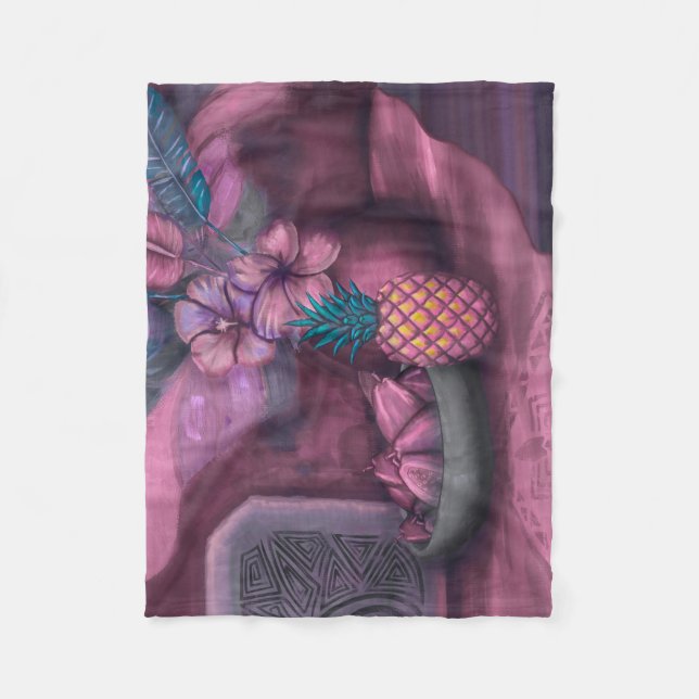Vintag Samoan - Hawaiianische Still Life Fine Art Fleecedecke (Vorderseite)