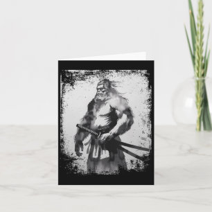 Vintag Samurai Bigfoot Japanese Art Anime Karte